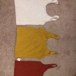 3 ribbed crop tops